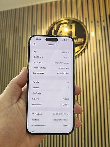 iphone watch: IPhone 14 Pro Max, 256 GB, Deep Purple, Zəmanət, Simsiz şarj, Face ID — 7