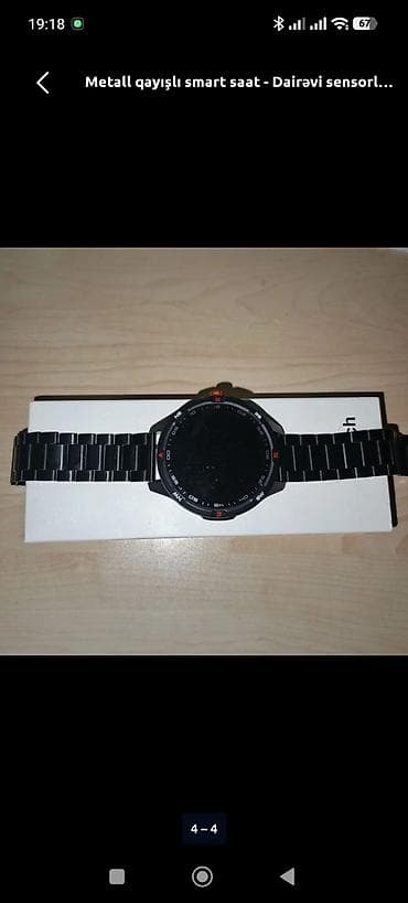 Elektronika: Metall qayışlı smart saat - Dairəvi sensorlu toxunma ekran - Metal — 1