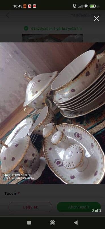 xurusdal qablar: Nahar dəsti, 6 nəfərlik — 2