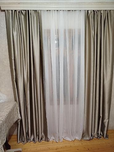 İkiqat pərdə dəsti - Tərkib: qalın, parıltılı atlas tipli əsas pərdə — 3