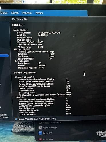 apple macbook: Macbook Air 13.6 Starlight M4 16/256 100% pil 90 devir sayi (cycle) — 6