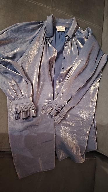 saat qol: HOOOPS! qadın köynəyi - Rəng: metalik parıltılı mavi - Model: uzun — 2