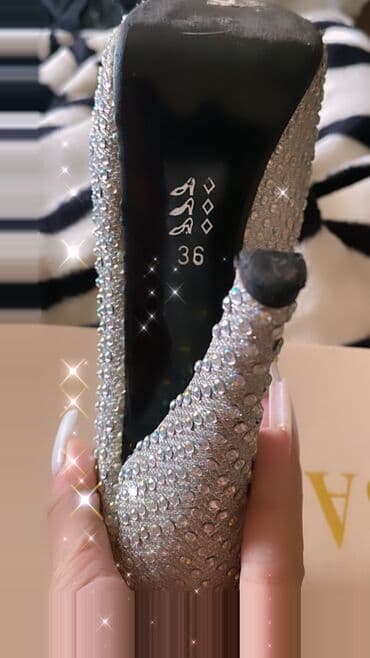 b class makasin: Tuflilər, Ölçü: 36.5, rəng - Gümüşü, İşlənmiş — 4