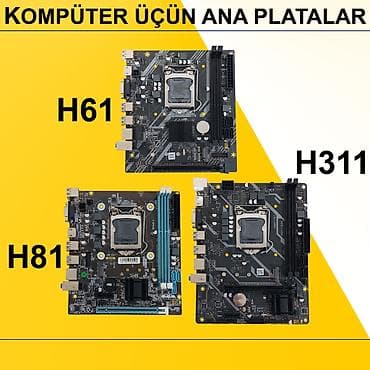 Kompüter üçün Ana Platalar ⭐DDR3 LGA 1155 Alfa H61 (Yeni) - 55 AZN