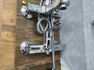 divar boyası: Vanna/duş üçün divara quraşdırılan qarışdırıcı kran - Material: xrom — 1