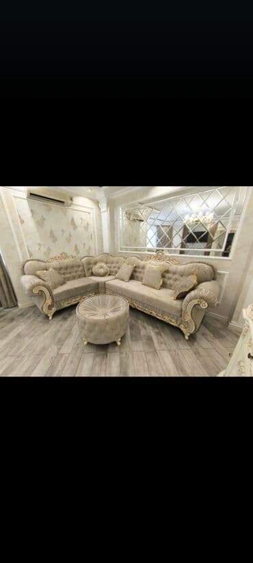 stul dəsti: Yeni, Divan, 2 kreslo, Bazalı, Açılan — 5