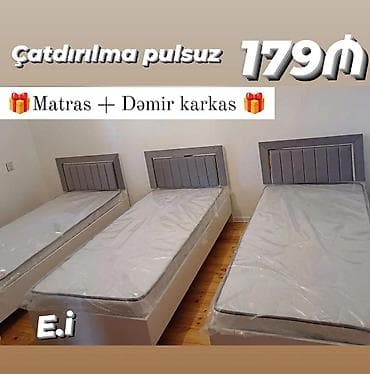 Təknəfərlik çarpayı, Matras ilə, Siyirməsiz