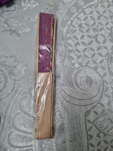 Другое: Bənövşəyi əl yelpiri – UEFA EURO 2020 dizaynlı - Material: təbii ağac — 3