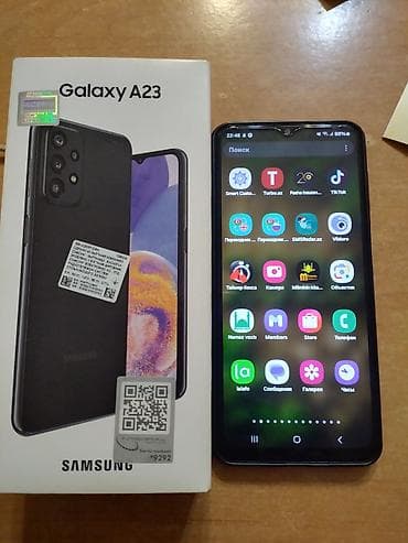 ucuz telifonlar: Samsung Galaxy A23, 128 GB, rəng - Qara, Zəmanət — 4