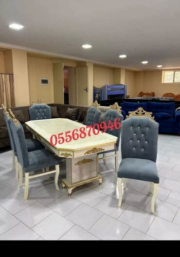 metbex mebileri: Qonaq otağı üçün, Yeni, Açılmayan, Dördbucaq masa, 6 stul — 1