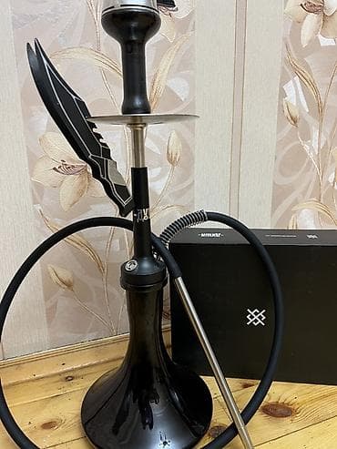Şıq dizaynlı nargilə dəsti - Korpus: mat qara rəngdə, metal ştanq və — 2