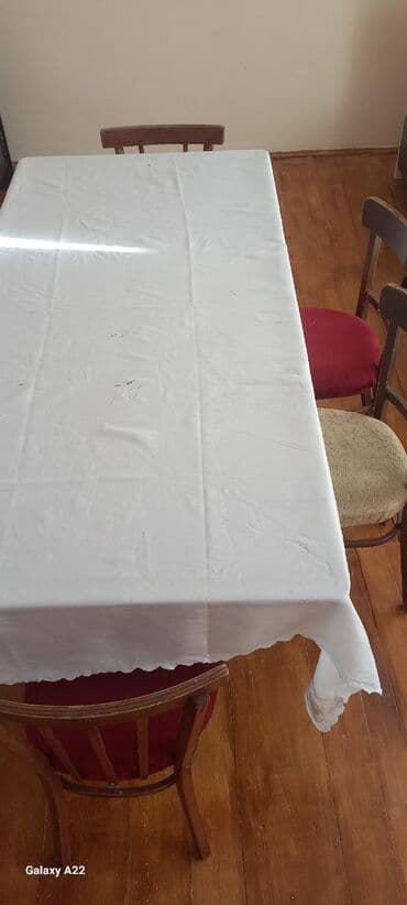 письменный стол купить: Qonaq otağı üçün, İşlənmiş, Açılmayan, Dördbucaq masa, 4 stul — 3