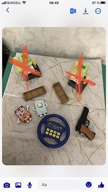 oyun sekilleri: Uşaq oyuncaqları dəsti - Elektron səsli sükan: mavi rəng, üzərində — 1