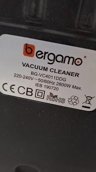 su temizleyen: Bergamo BG-VC4011DDG tozsoran - Güc: 2800W Max - Gərginlik: 220–240V — 2