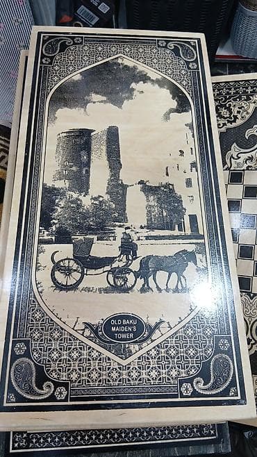 oyun disk: Ağacdan hazırlanmış nərd dəsti - Material: təbii ağac, yanlardan — 5