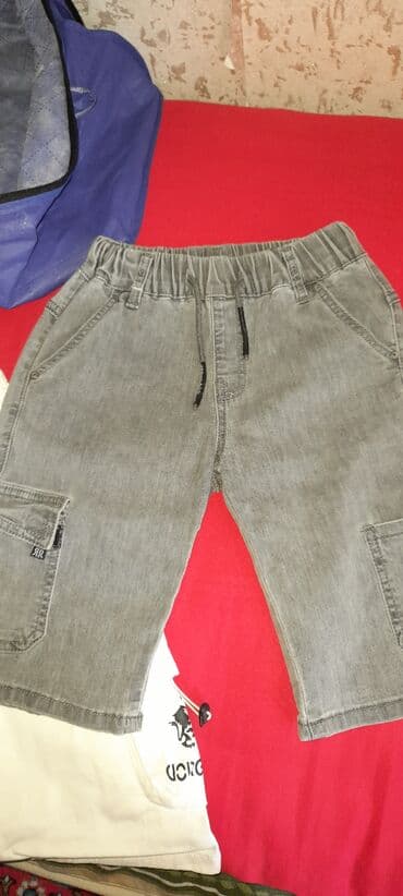 детские летние шорты: Uşaq geyim dəsti – cins şalvar və 3 ədəd şort sortik salvarlar az — 4