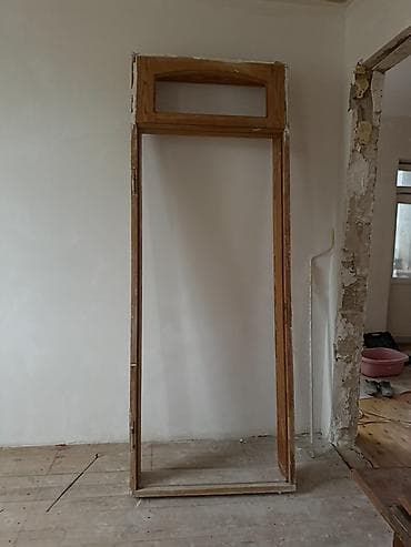 Двери и комплектующие: Taxta şüşəli interyer qapısı və qutu - Material: təbii ağac (korpus — 2