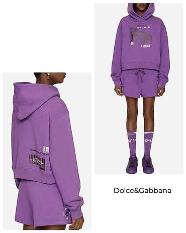Толстовки, худи: Dolce & Gabbana bənövşəyi hoodi və şort dəsti originla - Rəng — 1