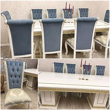 quba mebel: RumiMasa desti 10 eded stulnan 750₼ satilir .Masa acilib bukulur.Unvan — 1