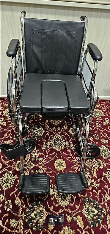 Инвалидные коляски: Tualet funksiyalı əlil arabası - Metallik xrom çərçivə, dayanıqlı — 2