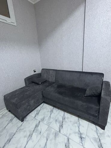 Rəflər: Künc divan, Açılmayan, Bazasız, Vеlur parça, Çatdırılma yoxdur — 1