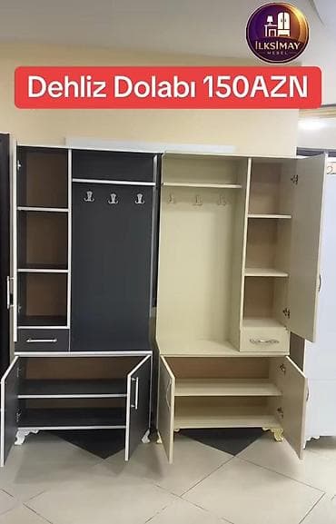 asilqan dolab: 2 qapılı, Güzgülü, Rəngli, Digər material, Açılan, Düz dolab — 2