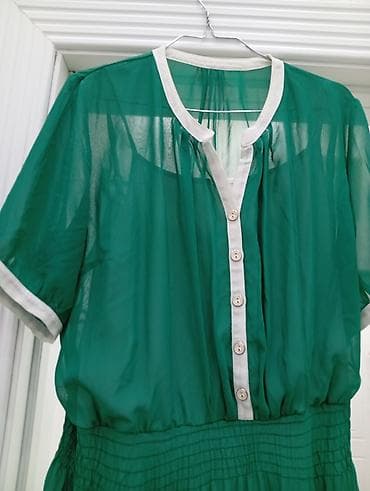 etekler: Zümrüd‑yaşıl rəngdə uzun şifon don - Model: Yuxarı hissəsi — 3