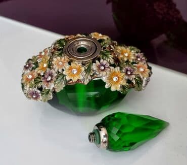 zəmzəm ətiri: Qədim duxu qabı. Metal və rəngli şüşə Ağırdı. Флакон для духов — 4