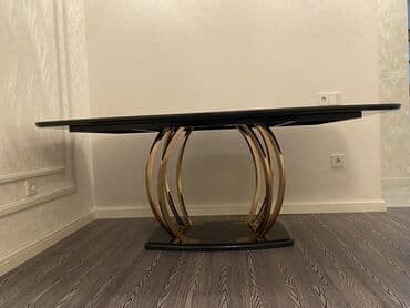 стеклянный обеденный стол: Гостиный стол, Новый, Нераскладной, Стекло, Прямоугольный стол — 4