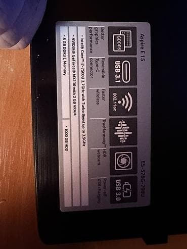 2 ci el laptop: Acer Aspire E15 (ES-576G-79BU) noutbuk - Ekran: 15.6" Full HD - — 2