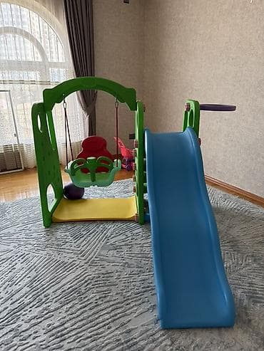 mebellər: Uşaq oyun komplekti – sürüşkən və yelləncəkli - Evdə və ya bağda — 1