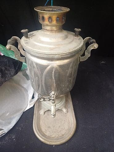 su isidici: Klassik kömür/sobaya qoyulan samovar - Material: metal korpus — 4