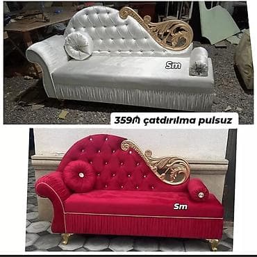 divan ustu: Klassik üslubda zərif divan - Model: dekorativ qızılı oyma elementli — 1