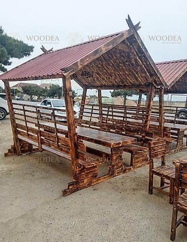 ⭕Taxta pavilon – skamya və masa dəsti ilə⭕Taxta besetka ⭕ ⭕Her növ bağ — 4