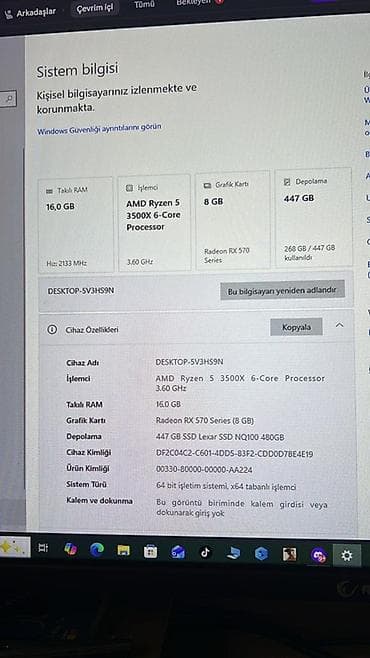 komputer setup: Oyun və iş üçün masaüstü kompüter - Prosessor: AMD Ryzen 5 3500X, 6 — 2