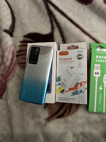 telefon iphone 11: Redmi 10, 128 GB, rəng - Mavi, Barmaq izi, Face ID — 6