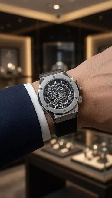 up saatlari: Qol saatı, Hublot, rəng - Qara — 6