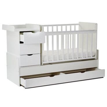 кровать трансформер: Для девочки и мальчика, Б/у, Четырехугольная, Колыбель, С бортиками, С матрасом, С механизмом качания — 6