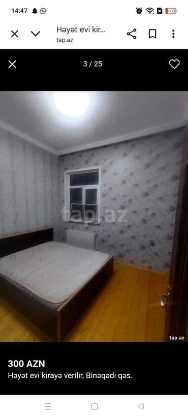 Həyət evi alıram: 60 kv. m, 2 otaqlı, Kombi, Qaz, İşıq — 25