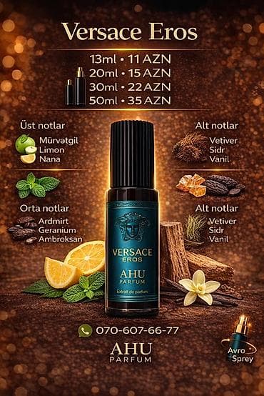 3 d saat: Versace Eros – AHU Parfum (Extrait de parfum) Həcm seçimləri və — 1