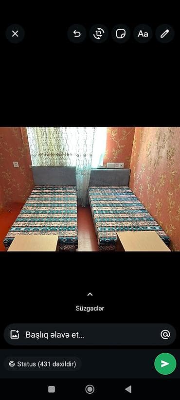 1 ededi 40 manata İki ədəd tək nəfərlik çarpayı dəsti - Ölçü