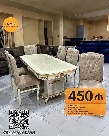 qebir sekilleri: Açılmayan, Dördbucaq masa, 6 stul — 1