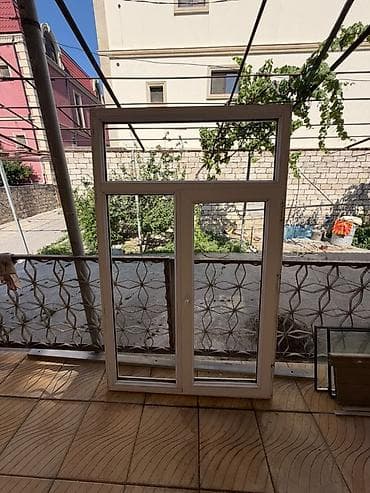 pano: PVC pəncərə-balkon bloku - Material: ağ PVC profil - Konstruksiya: 3 — 5