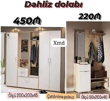 skafi: Dəhliz dolabı dəsti Model 1 – 450₼ - Ölçü: 200×200×45 sm - Geniş — 1