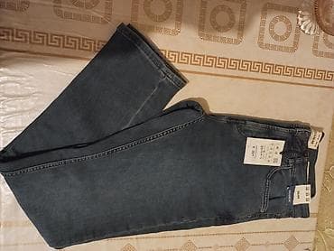 deri plaş: Cins şalvar, PULL&BEAR, M — 2