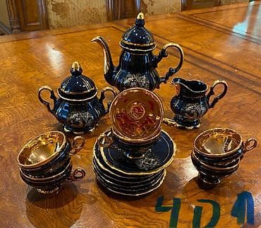 çerez qabi: Bohemiya üslubunda bəzəkli şirniyyat qabları və vazalar dəsti - — 7