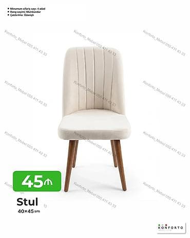 balkon stul: Stul – 40×45 sm - Yumşaq, rahat oturacaq və zolaqlı yüksək bel — 1