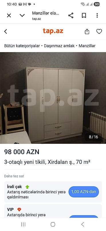 Xırdalan şəhərində 3 otaqlı yeni tikili mənzil – 70 m² - Ümumi sahə — 3
