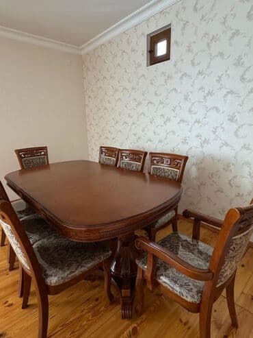 стол из массива дерева: Для гостиной, Овальный стол, 8 стульев — 3