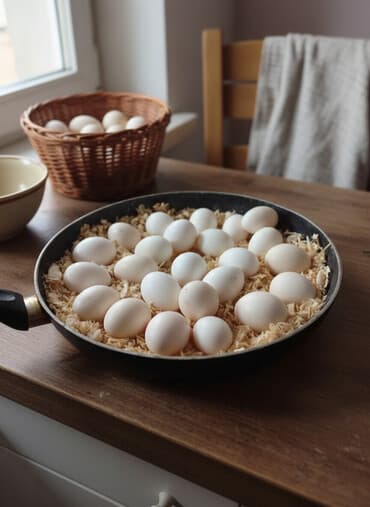 hinduşka yumurta: Qara bənəyi olan ağ Yapon toyuqlarının yumurtaları. Cücə çıxarmaq üçün — 2